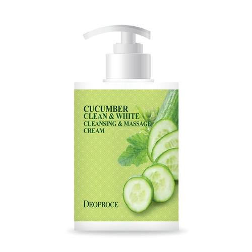 Deoproce Крем массажный Clean & White Cleansing & Massage Cream Cucumber, 430 мл.