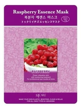 Тканевая маска для лица Mijin Raspberry Essence Mask с экстрактом малины, 23 гр.