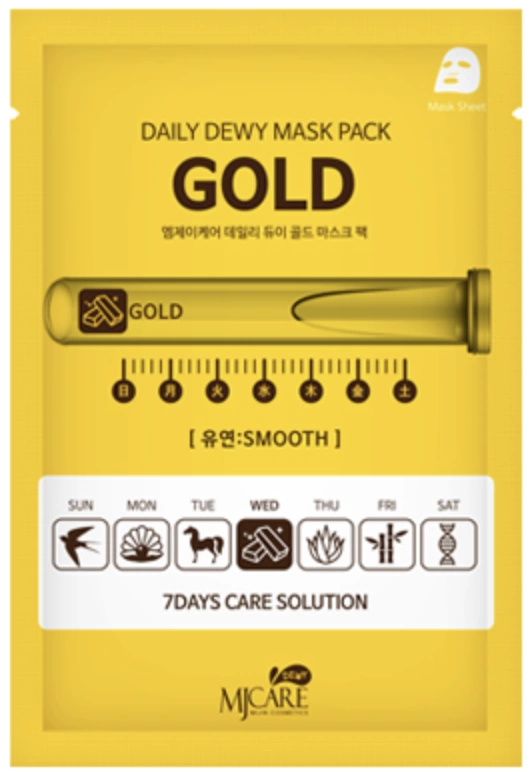 Mijin Тканевая маска для лица MJ Care Daily Dewy Mask Pack Gold с золотом, 25 гр.