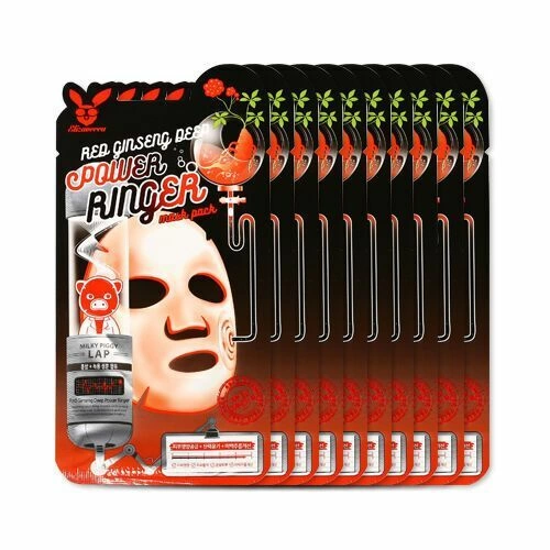 Elizavecca Набор тканевых масок Deep Power Ringer Mask Pack Red Ginseng, 10 шт. по 23 мл.