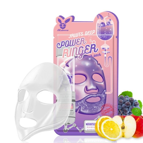 Elizavecca Тканевая маска для лица Fruits Deep Power Ringer Mask Pack, 23 мл.