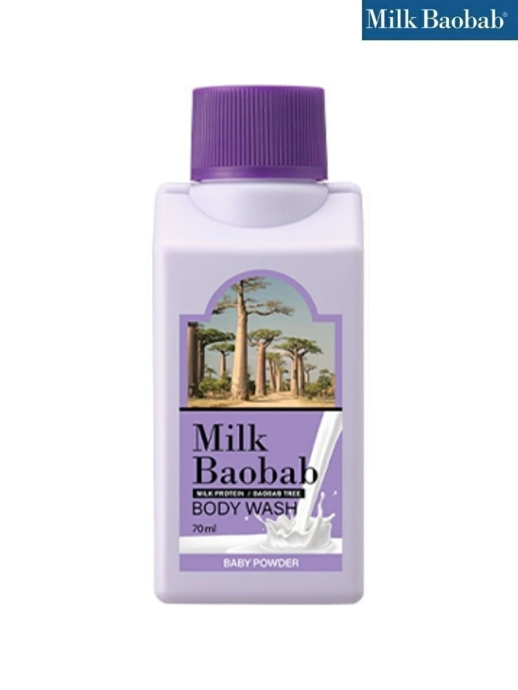 MilkBaobab Гель для душа Body Wash Baby Powder Travel Edition, 70 мл.