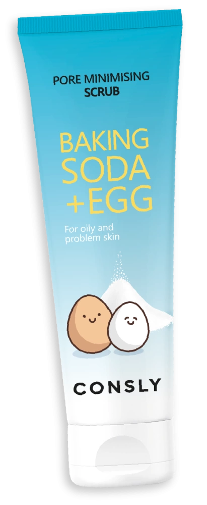 Consly Скраб для лица с содой и яичным белком Baking Soda Egg Pore minimising Scrub, 120мл