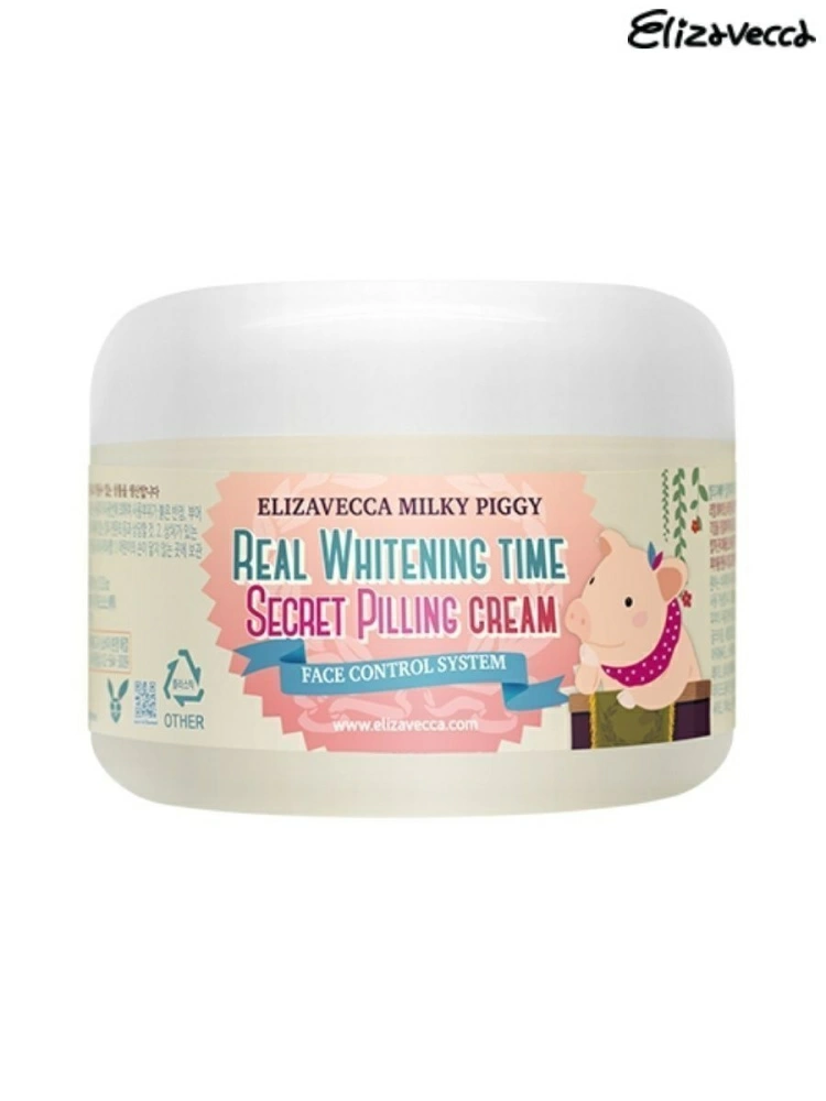 Elizavecca Осветляющий пилинг-крем для лица Milky Piggy Real Whitening Time Secret Pilling Cream, 100 гр.