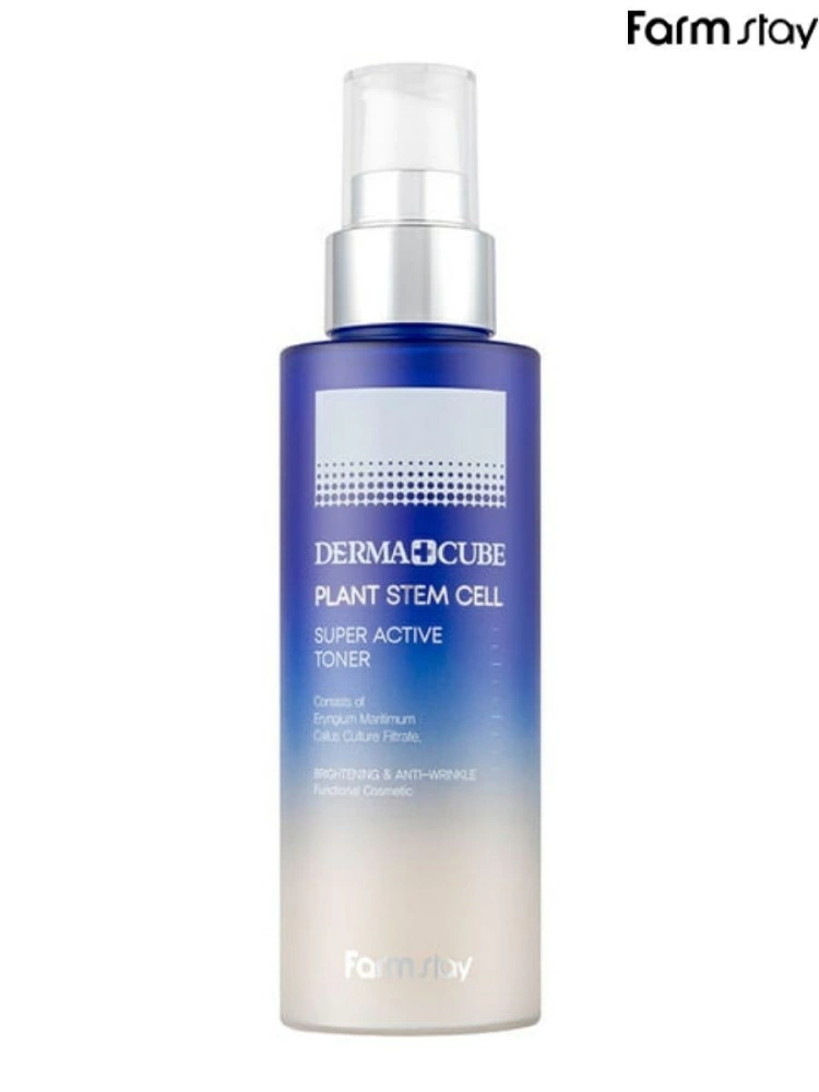 FarmStay Тонер Derma Cube Plant Stem Cell Super Active Toner с лифтинг-эффектом, 200 мл.