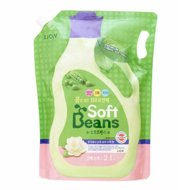 Lion Soft Beans (Pouch) Кондиционер для белья "Soft Beans" на основе экстракта зелёного гороха