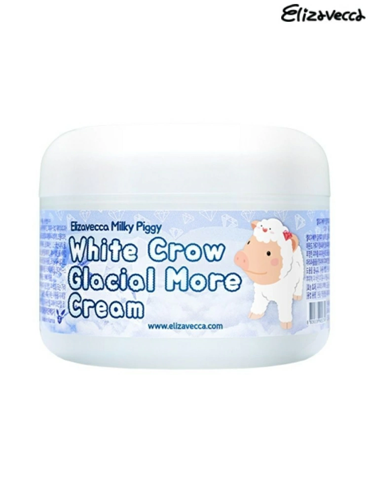 Elizavecca Воздушный осветляющий крем для лица Milky Piggy White Crow Glacial More Cream, 100 гр.