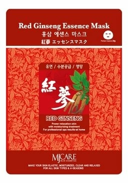 Тканевая маска для лица Mijin Red Ginseng Essence Mask с красным женьшенем, 23 гр.