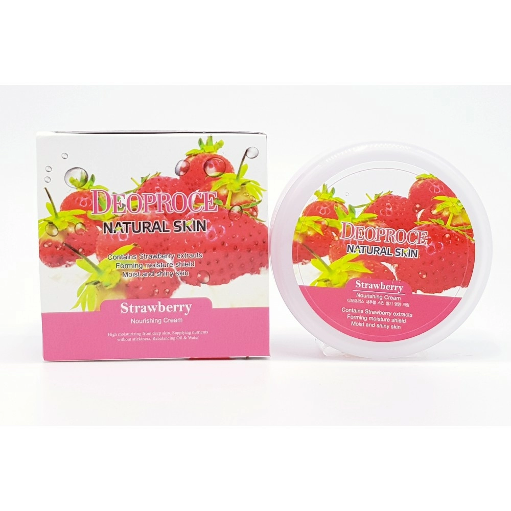 Deoproce Крем для лица и тела Natural Skin Strawberry Nourishing Cream, 100 гр.