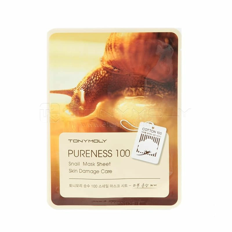 Tonymoly Тканевая маска для лица Pureness 100 Snail Mask Sheet с муцином улитки, 21 мл.