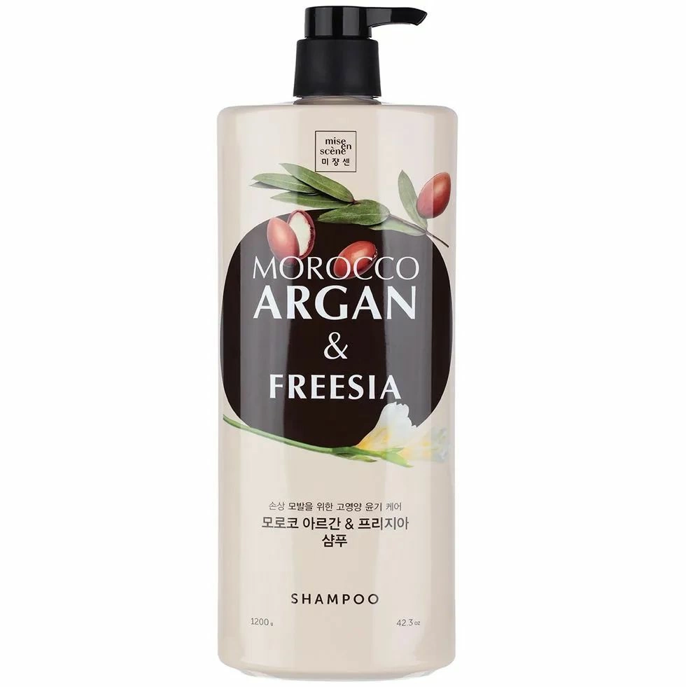 Mise En Scene Шампунь для волос с марокканским аргановым маслом Morocco Argan & Freesia Shampoo, 1200 мл.