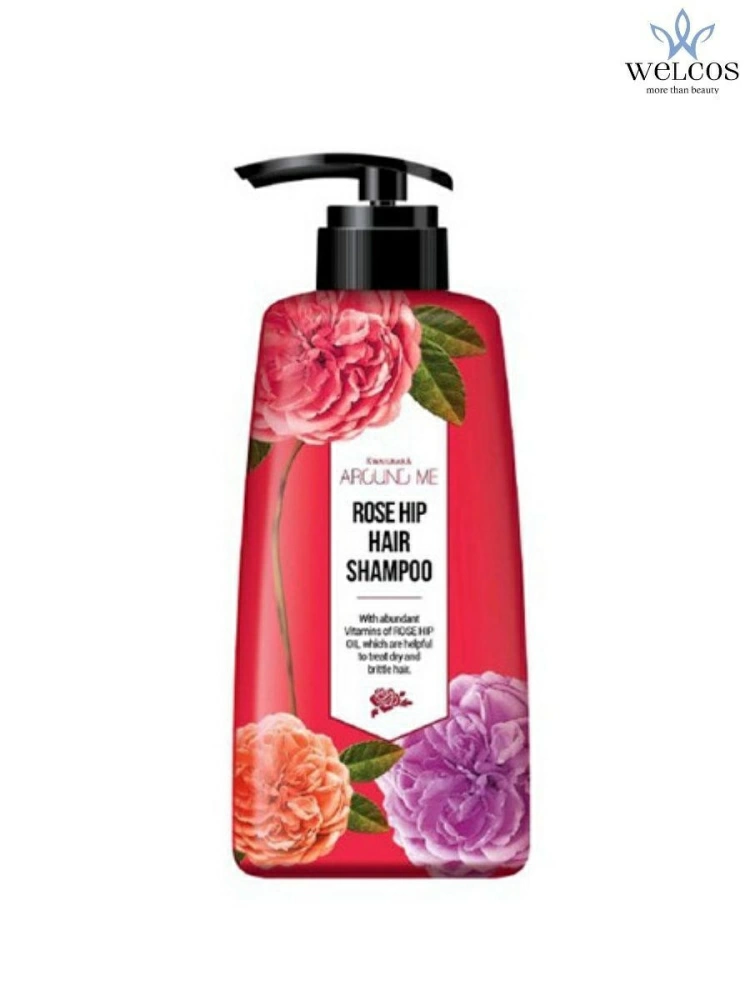 Welcos Шампунь для волос Around me Rose Hip Hair Shampoo, 500 мл.