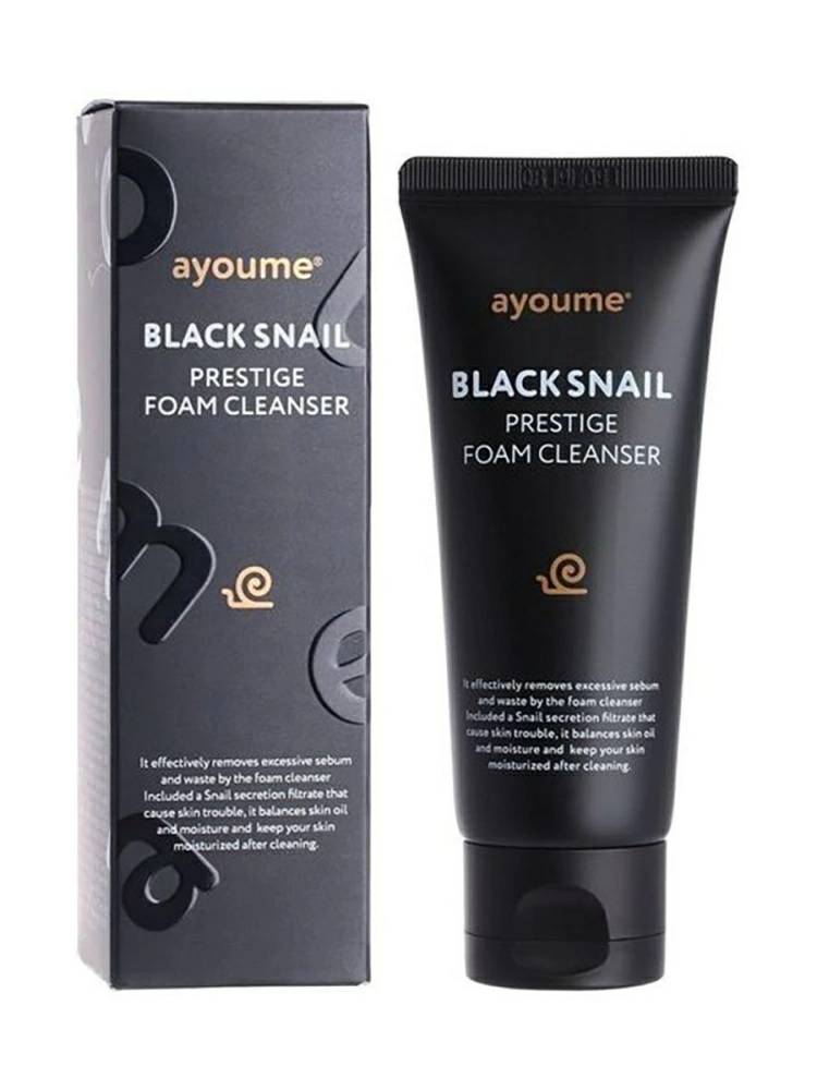 Ayoume Пенка для умывания Black Snail Prestige Foam Cleanser с муцином черной улитки, 60 мл.