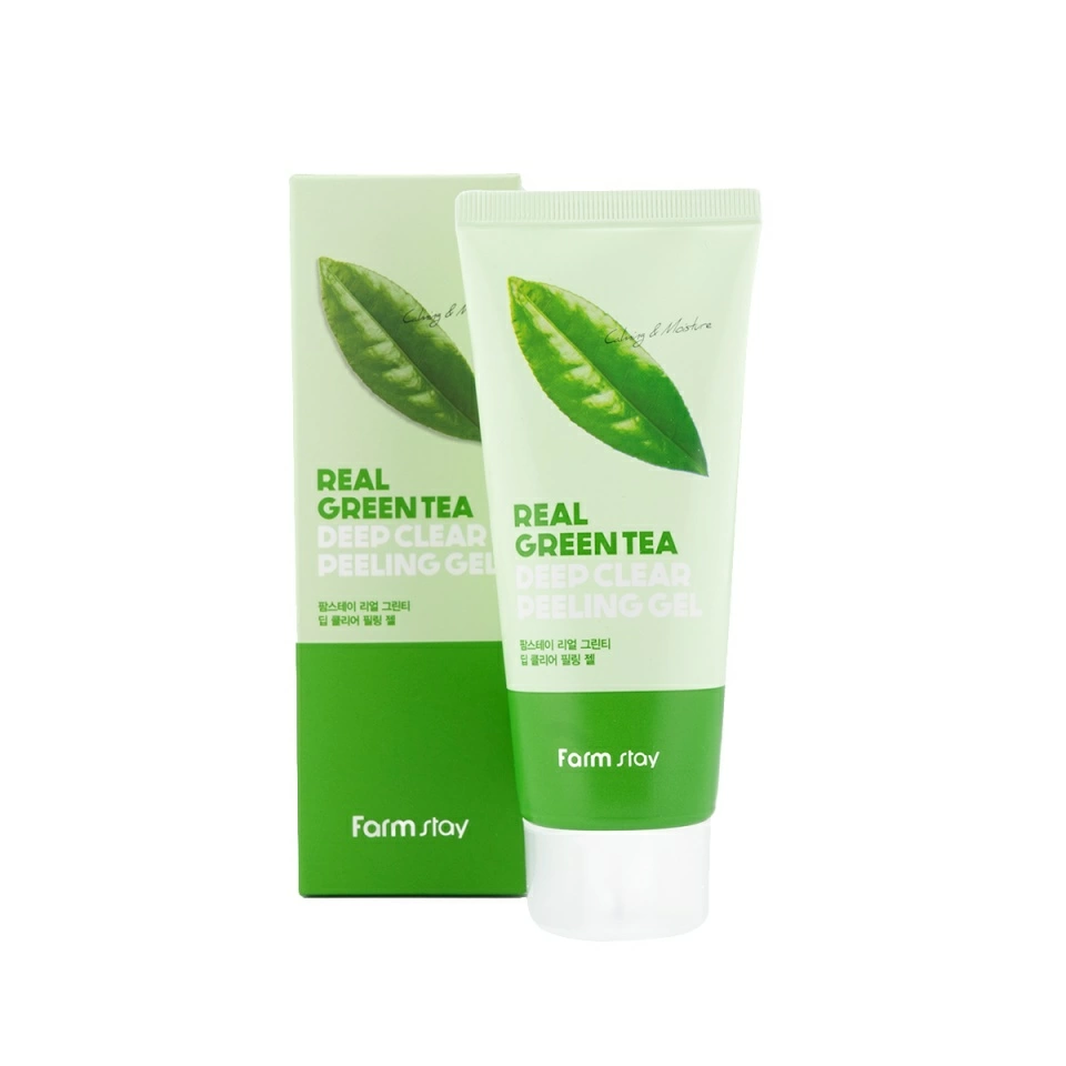 FarmStay Отшелушивающий гель с экстрактом зеленого чая Real Green Tea Deep Clear Peeling Gel, 100 мл.