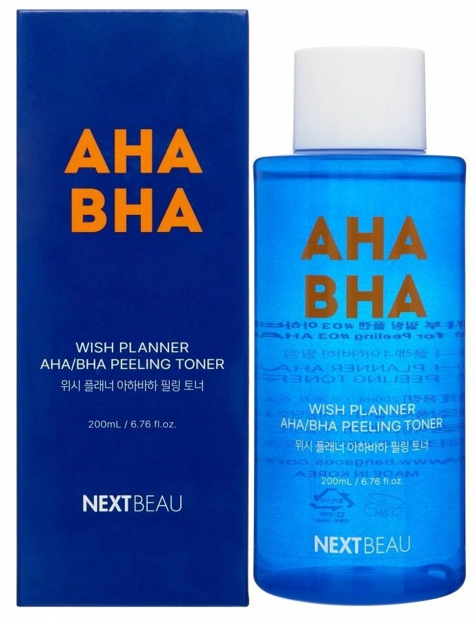 NEXTBEAU Wish Planner AHA/BHA Peeling Toner Отшелушивающий пилинг-тонер с AHA/BHA кислотами для проблемной кожи 200мл