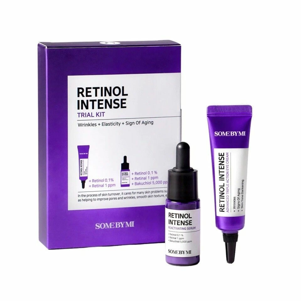 Some By Mi Retinol Intense Trial Kit (2components) Набор: Интенсивный крем для кожи вокруг глаз с ретинолом, Интенсивная антивозрастная сыворотка для лица с ретинолом 10мл+10мл