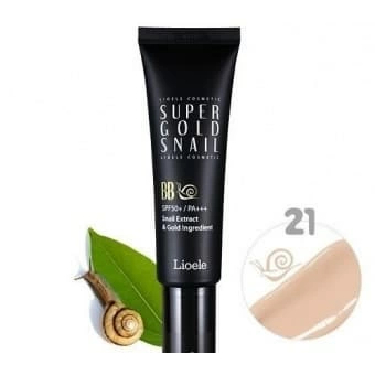 BB крем Lioele Super Gold Snail BB 21 Natural Beige с муцином улитки и золотом, 50 мл.