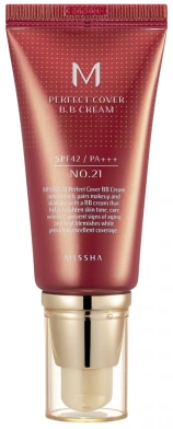 Missha BB крем M Perfect Cover BB Cream 21 Light Beige, 50 мл.