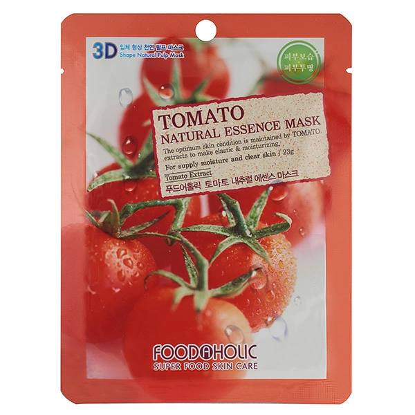 Foodaholic Тканевая маска для лица 3D Natural Essence Mask Tomato, 23 мл.