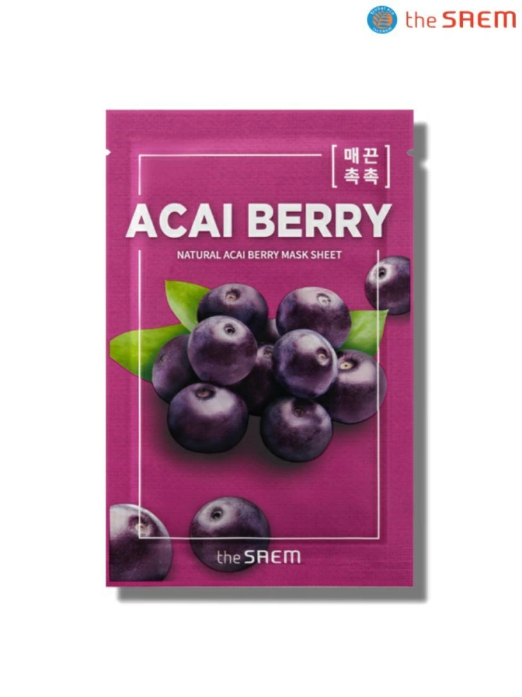 The Saem Тканевая маска Natural Acai Berry Mask Sheet, 21 мл.