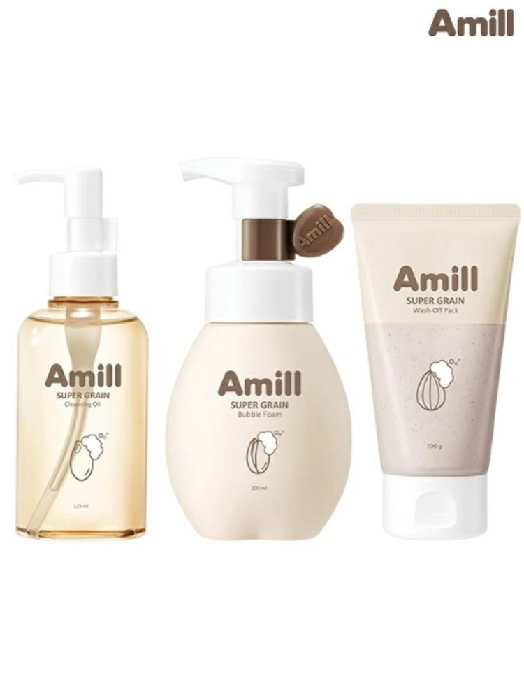 Amill Набор средств для снятия макияжа и умывания Super Grain Set 3