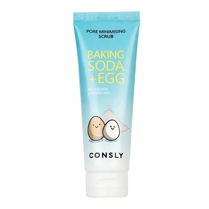 Consly Скраб для лица с содой и яичным белком Baking Soda Egg Pore minimising Scrub, 120мл