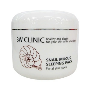 3W Clinic Ночная маска для лица Snail Mucus Sleeping Pack с муцином улитки, 100 мл.