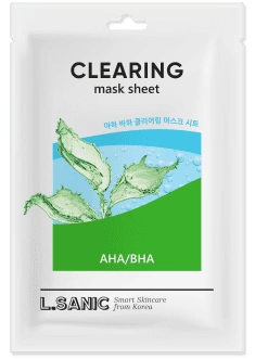 L.Sanic Тканевая маска для очищения пор с AHA/BHA кислотами AHA/BHA Clearing Mask Sheet, 25мл