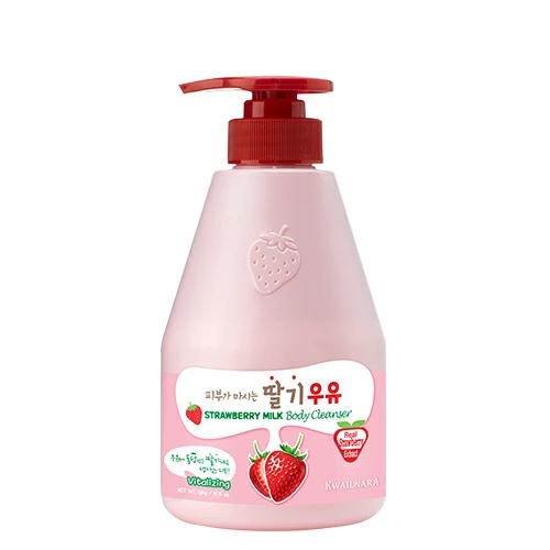 Welcos Гель для душа клубничный Kwailnara Strawberry Milk Body Cleanser, 560 гр.