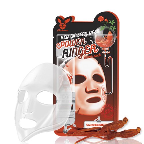 Elizavecca Тканевая маска для лица Red Ginseng Deep Power Ringer Mask Pack, 23 мл.