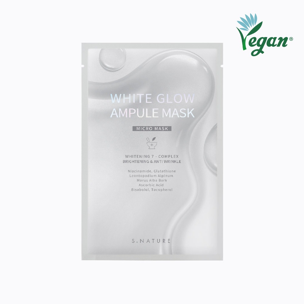 S.Nature Маска тканевая для лица ампульная осветляющая White Glow Ampule Mask, 25 мл.