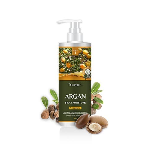 Deoproce Шампунь для волос Argan Silky Moisture Shampoo, с аргановым маслом, 1 л.