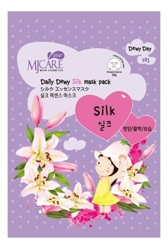 Тканевая маска для лица Mijin MJ Care Daily Dewy Mask Pack Silk с аминокислотами шелка, 25 гр.