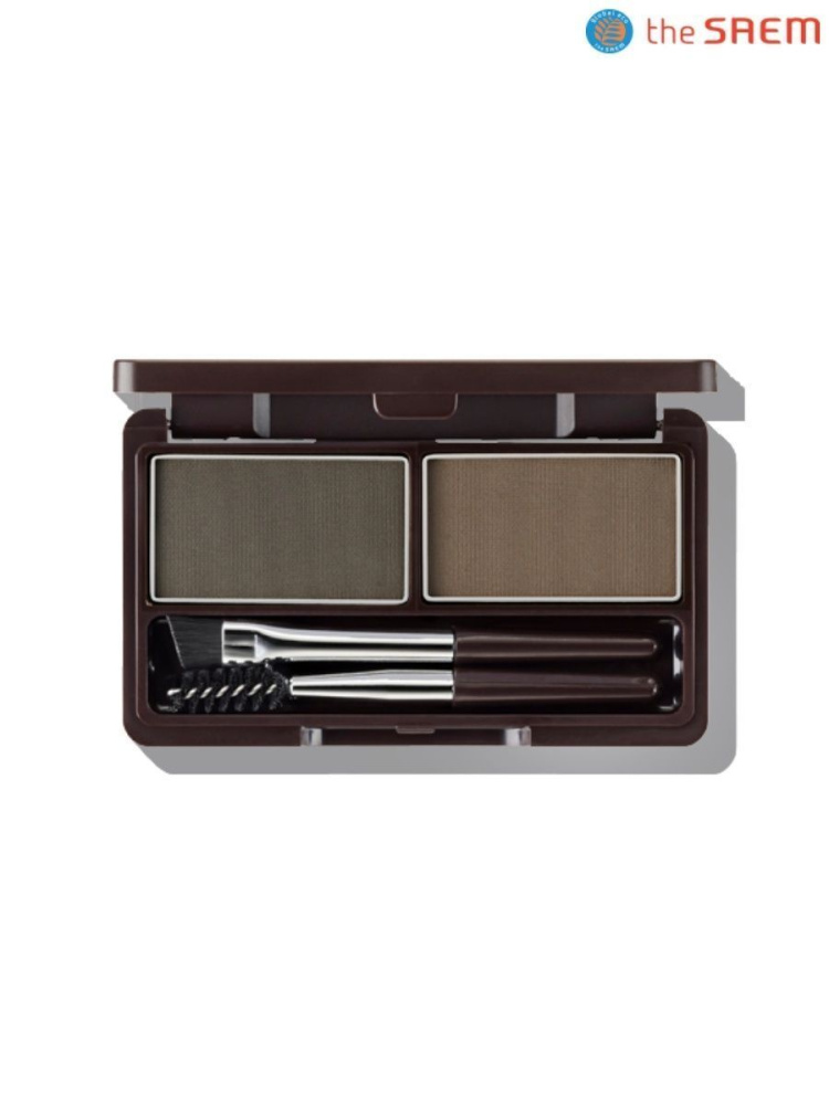 The Saem Палетка теней Eco Soul Eyebrow Kit 02 Gray Brown, 2 шт. по 2,5 гр.