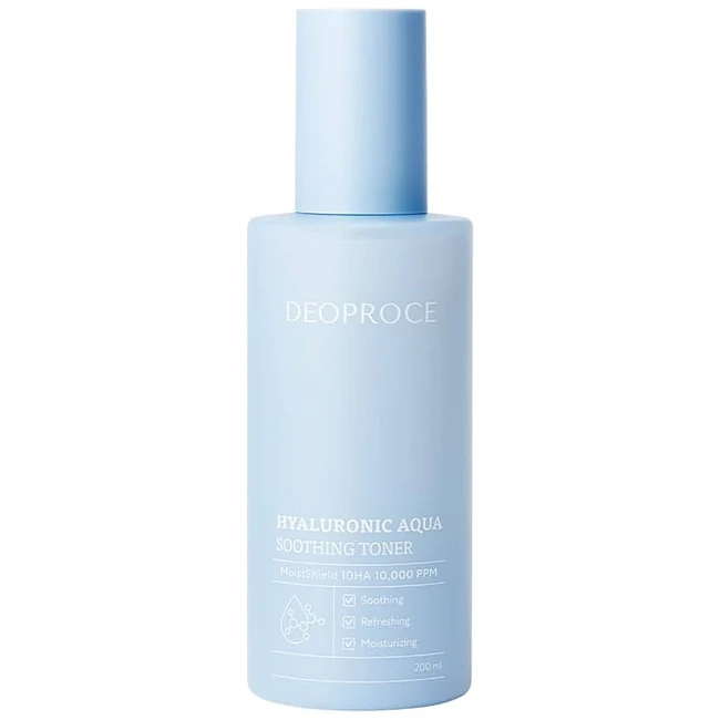 ДП Hyaluronic Aqua Тонер для лица с гиалуроновой кислотой Deoproce Hyaluronic Aqua Soothing Toner 200ml