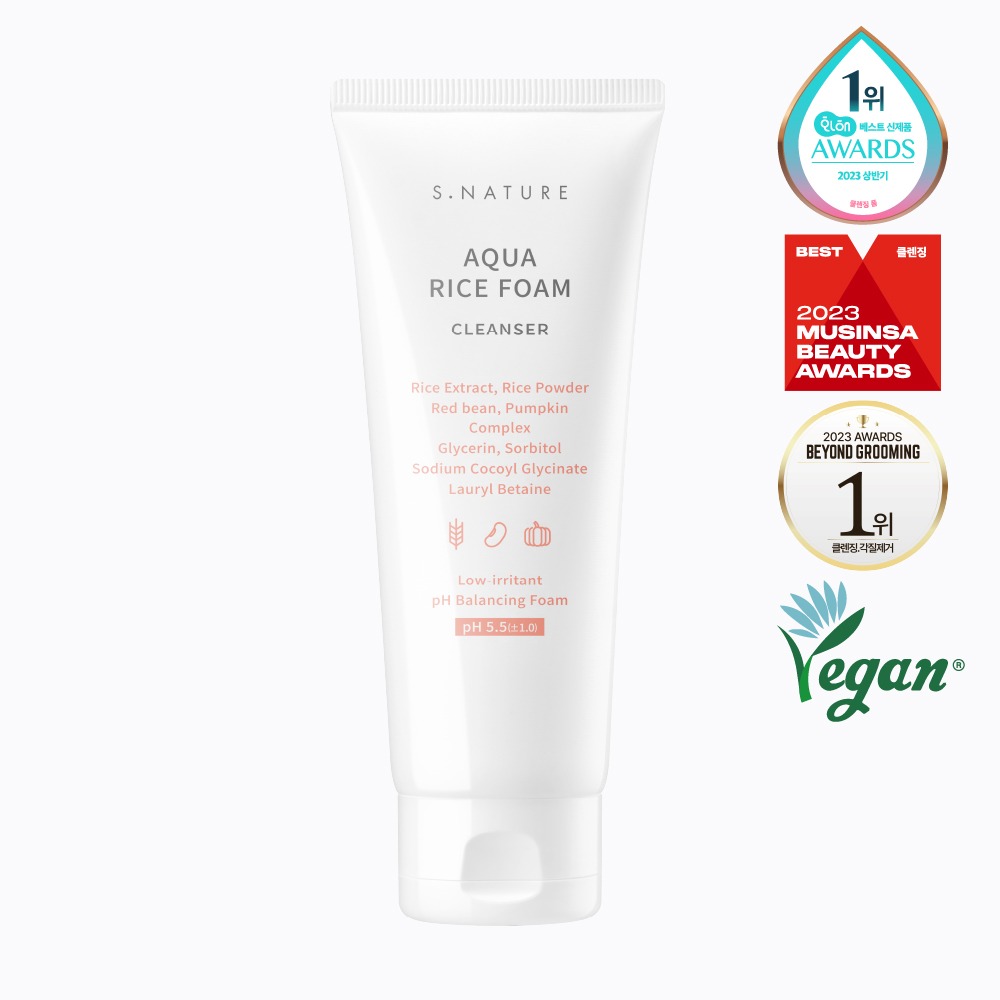 S.Nature Очищающая пенка для лица с экстрактом риса Aqua Rice Foam Cleanser, 80 мл.