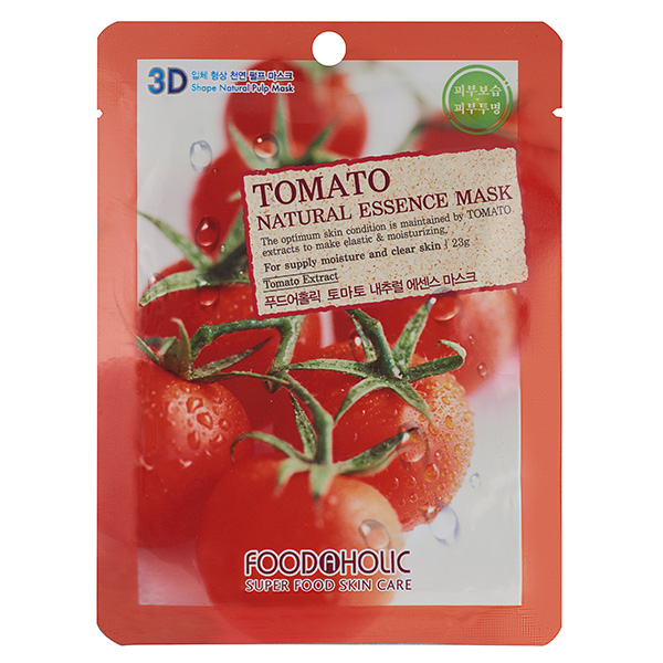 Foodaholic Тканевая маска для лица 3D Natural Essence Mask Tomato, 23 мл.